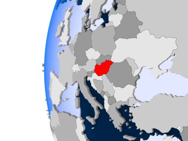 Macaristan haritası siyasi dünya üzerinde