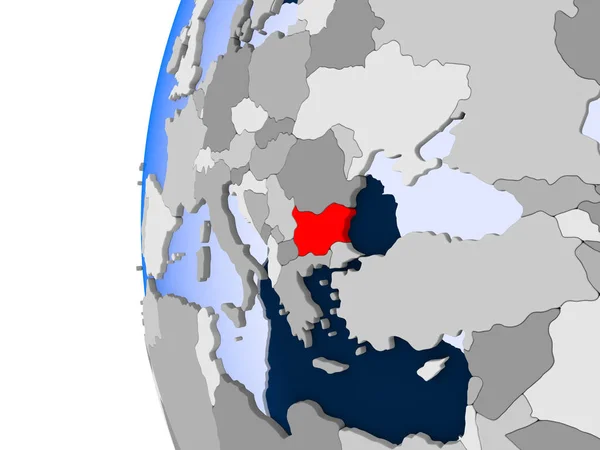 Map of Bulgaria on political globe — Stock Photo, Image