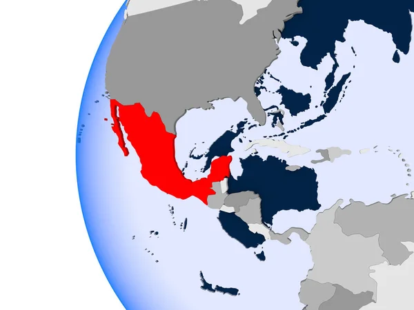 Mapa do México em globo político — Fotografia de Stock