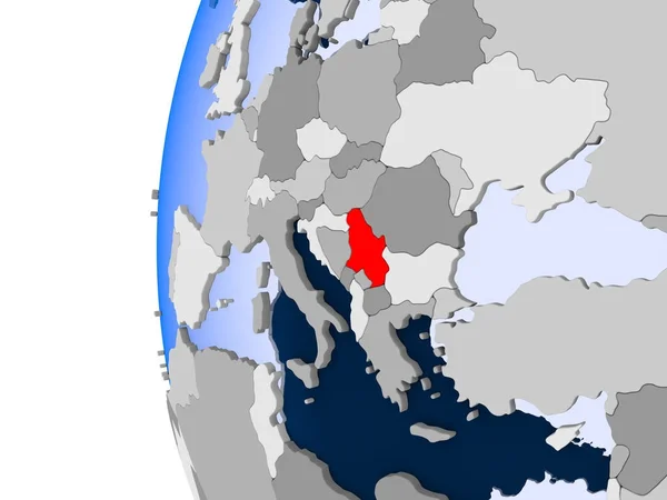 Mapa Srbsko na politické globe — Stock fotografie