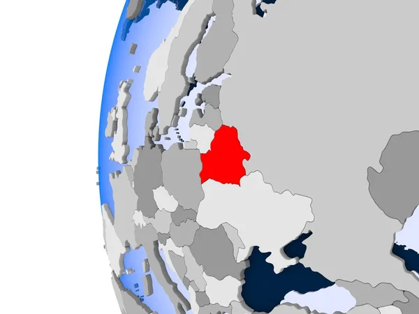 Beyaz Rusya Haritası siyasi dünya üzerinde — Stok fotoğraf