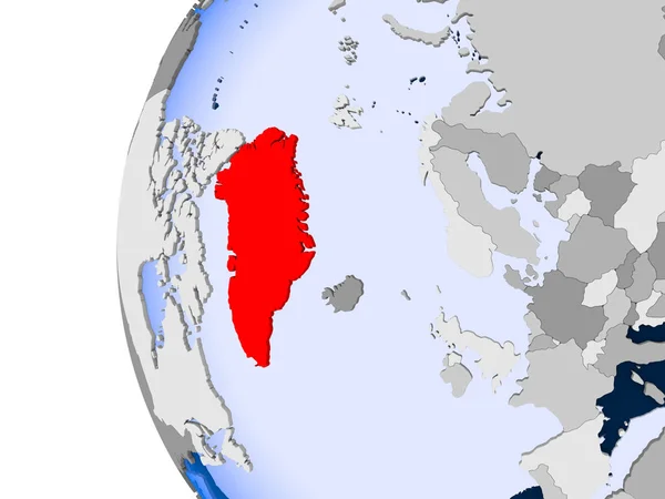 Carte du Groenland sur le globe politique — Photo