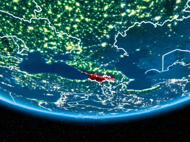 Planet Earth gece uzaydan Georgia