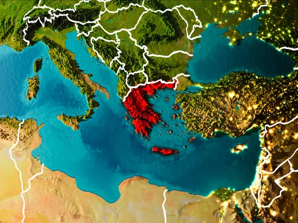 地球上のギリシャの地図 — ストック写真