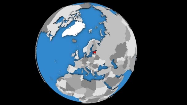 Zoom sur l'Estonie sur le globe — Video