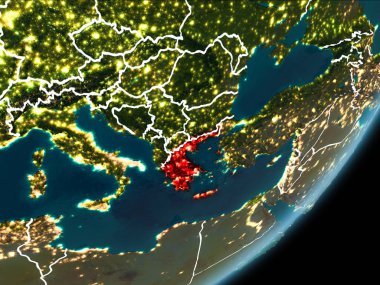 Yunanistan gece dünya