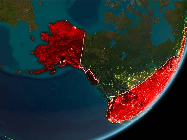 EE.UU. en la noche Tierra —  Fotos de Stock