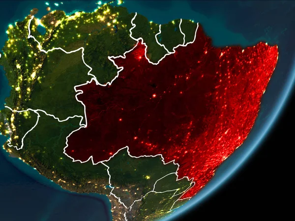 Brasil en la noche Tierra —  Fotos de Stock