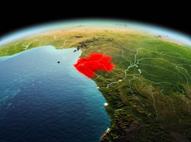 Gabon uzayda Dünya gezegeninde