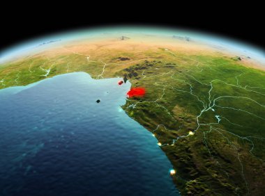 Uzayda Dünya gezegeninde Ekvator Ginesi