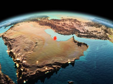 Planet Earth uzayda Katar