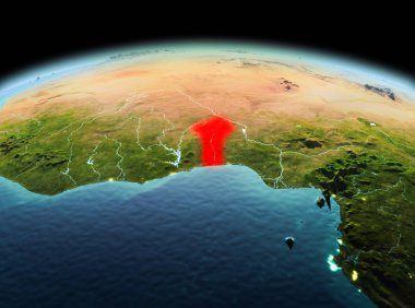 Benin uzayda Dünya gezegeninde