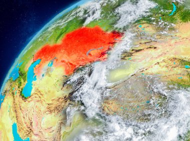 Kazakistan alan görünümünde kırmızı