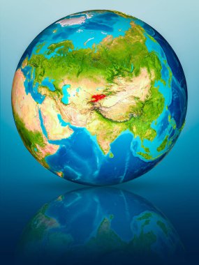 Yansıtıcı yüzeyi yeryüzünde Kırgızistan