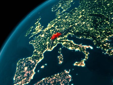 Dünya üzerinde gece İsviçre