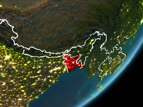 Bangladesh on night Earth