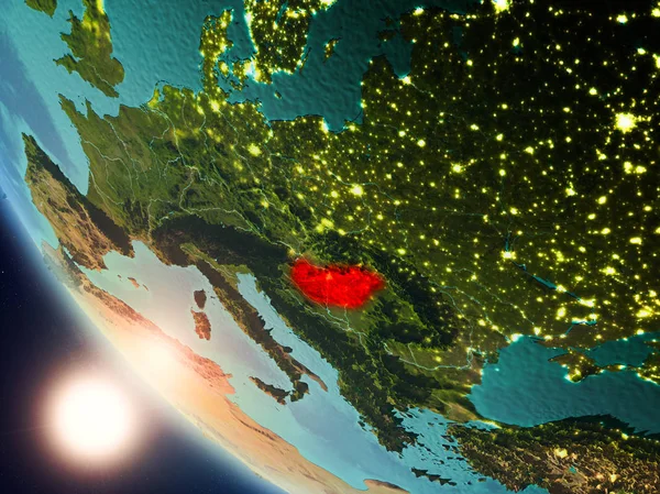 匈牙利在地球日落期间 — 图库照片