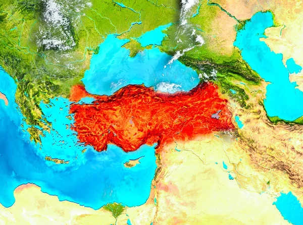 지구에 빨간색 터키 — 스톡 사진
