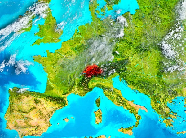 Швейцария в красном на Земле — стоковое фото