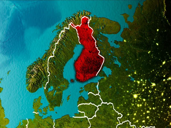 Mapa da Finlândia na Terra — Fotografia de Stock