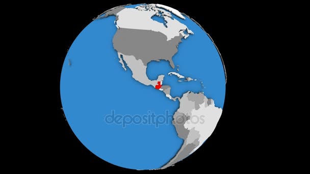 Guatemala auf dem Globus — Stockvideo