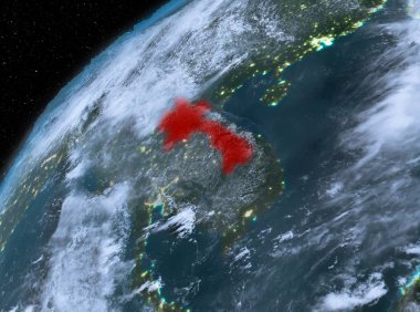 Laos Planet Earth gece uzayda