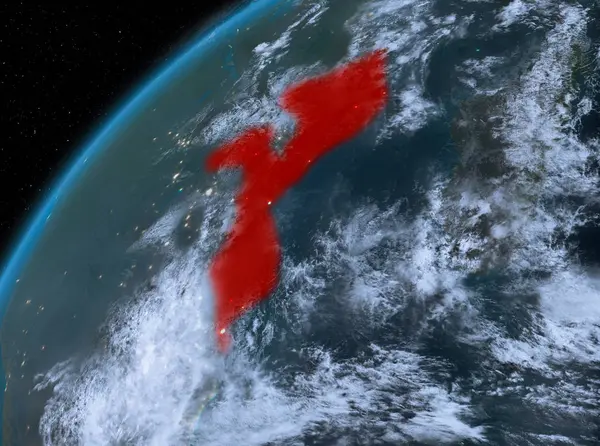 Planet Earth gece uzayda Mozambik