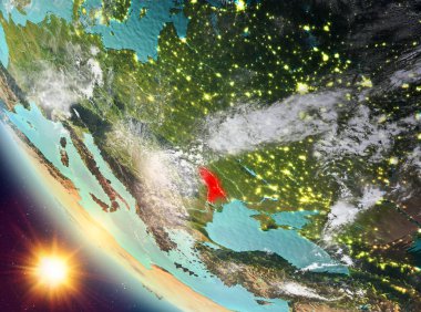 Günbatımı Moldova yeryüzünde yukarıda