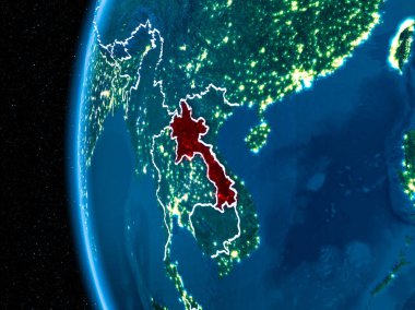 Laos gece yeryüzünde