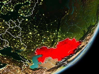 Yörünge görünümü Kazakistan