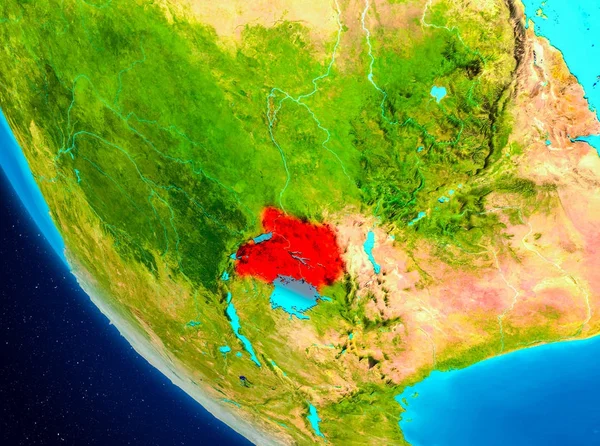 Uganda en globo desde el espacio — Foto de Stock