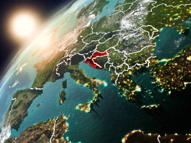 Planet Earth gün batımı Hırvatistan