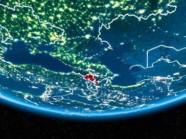 Ermenistan Planet Earth gece uzaydan