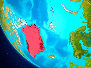 Grönland uzaydan Dünya üzerinde