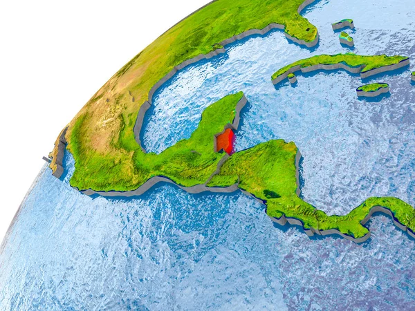 Belize Haritası dünya üzerinde kırmızı