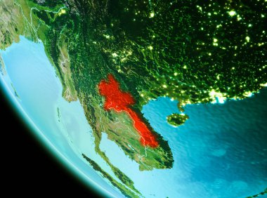 Laos kırmızı akşam