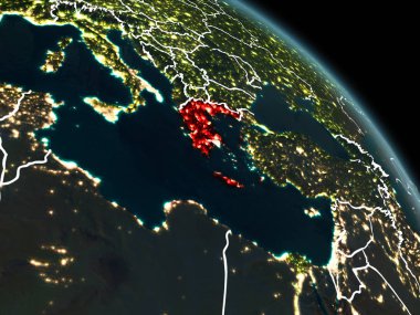 Kırmızı gece Yunanistan