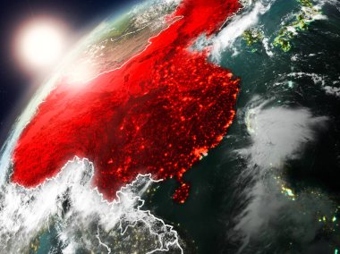 Çin Planet Earth günbatımı