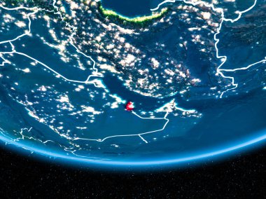 Planet Earth gece uzaydan Katar