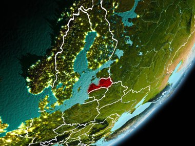 Yörünge görünümü Letonya