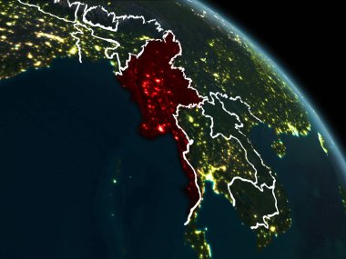 Kırmızı gece Myanmar