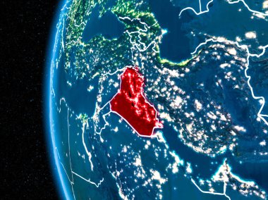 Irak gece yeryüzünde