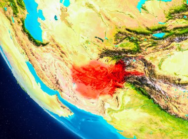 Afganistan uzaydan Dünya üzerinde
