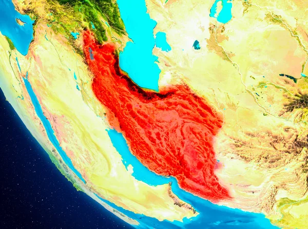 Iran op de wereld vanuit de ruimte — Stockfoto