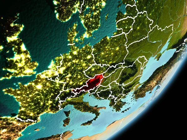 Vista orbitária da Áustria — Fotografia de Stock