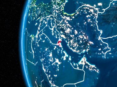 Kuveyt gece yeryüzünde