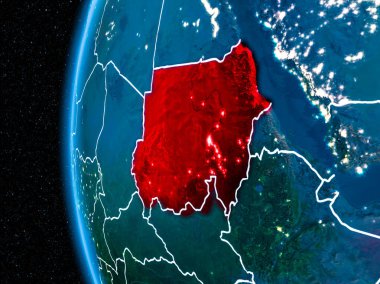 Sudan gece yeryüzünde