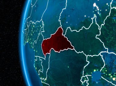 Orta Afrika gece yeryüzünde