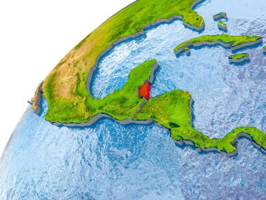 Belize Haritası dünya üzerinde kırmızı