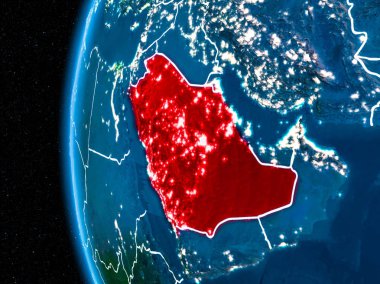 Suudi Arabistan geceleri yeryüzünde